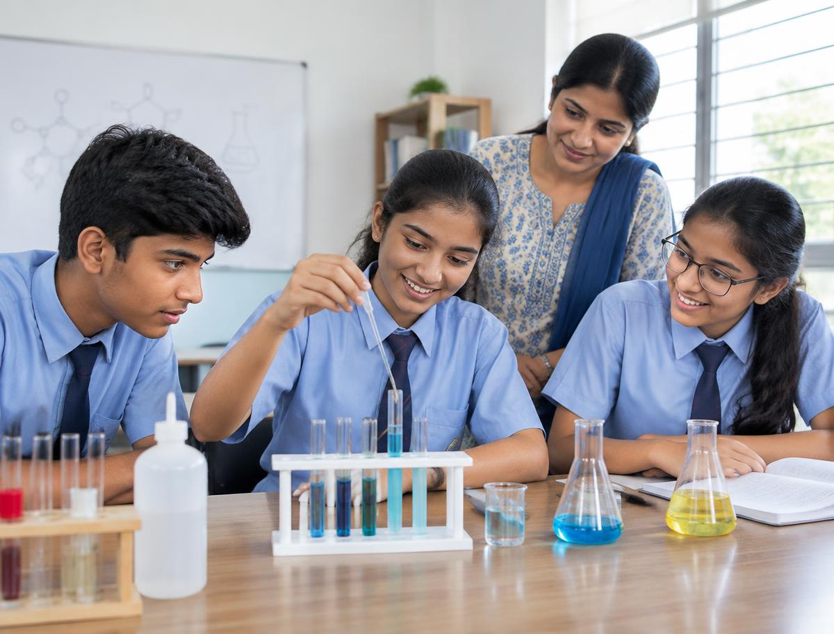 Students learning science
